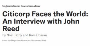 Citicorp Faces the World An Interview with John Reed