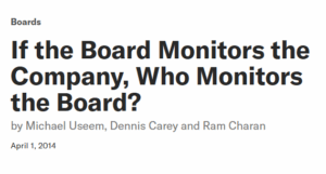 If the Board Monitors the Company, Who Monitors the Board