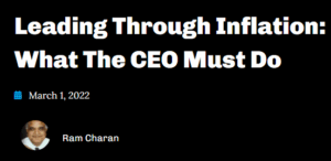 Leading Through Inflation What The CEO Must Do